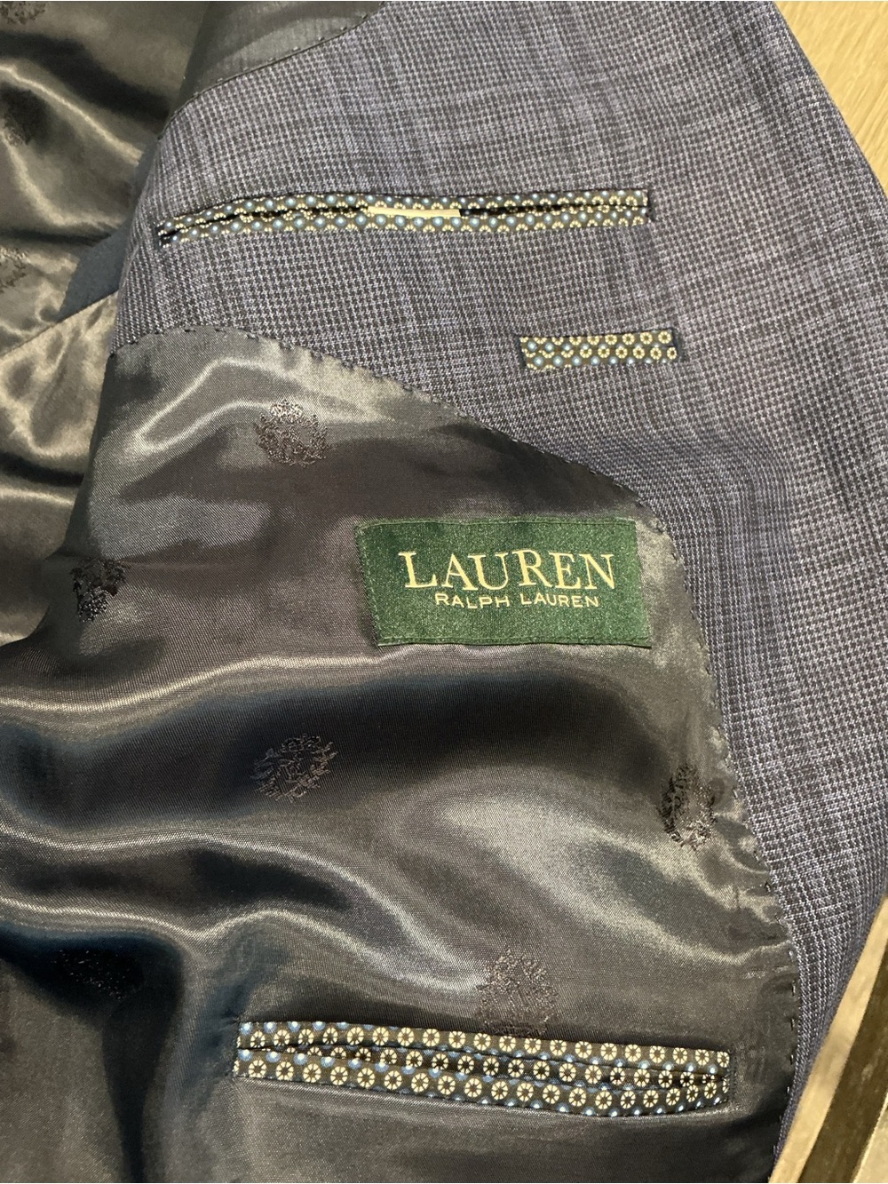 NWT Lauren Ralph Lauren Ultraflex Navy Plaid Sport Coat Blazer 44L - Picture 6 of 12